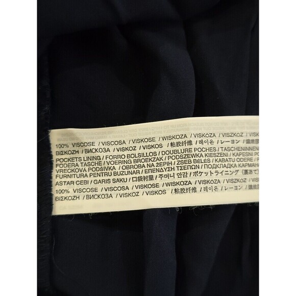 MNG Mango Pleated A-Line Mini Skirt Womens Size Small Navy Blue Pockets - Picture 6 of 9